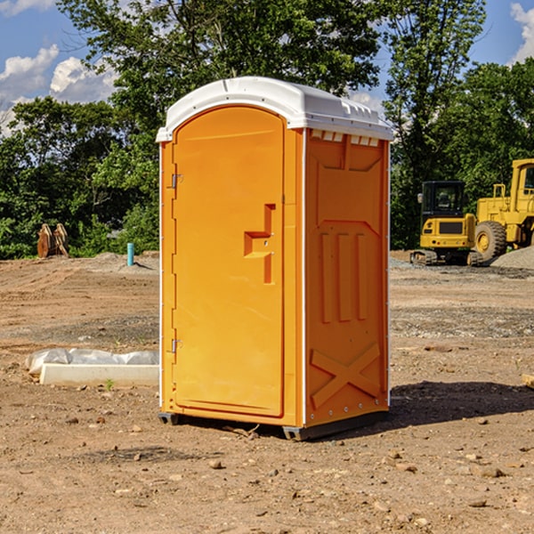 how often are the porta potties cleaned and serviced during a rental period in Rolling